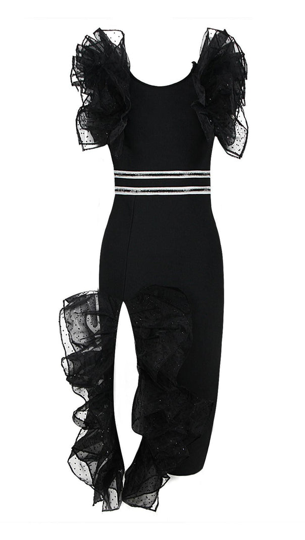 Slipt Bandage Midi Dress in Black