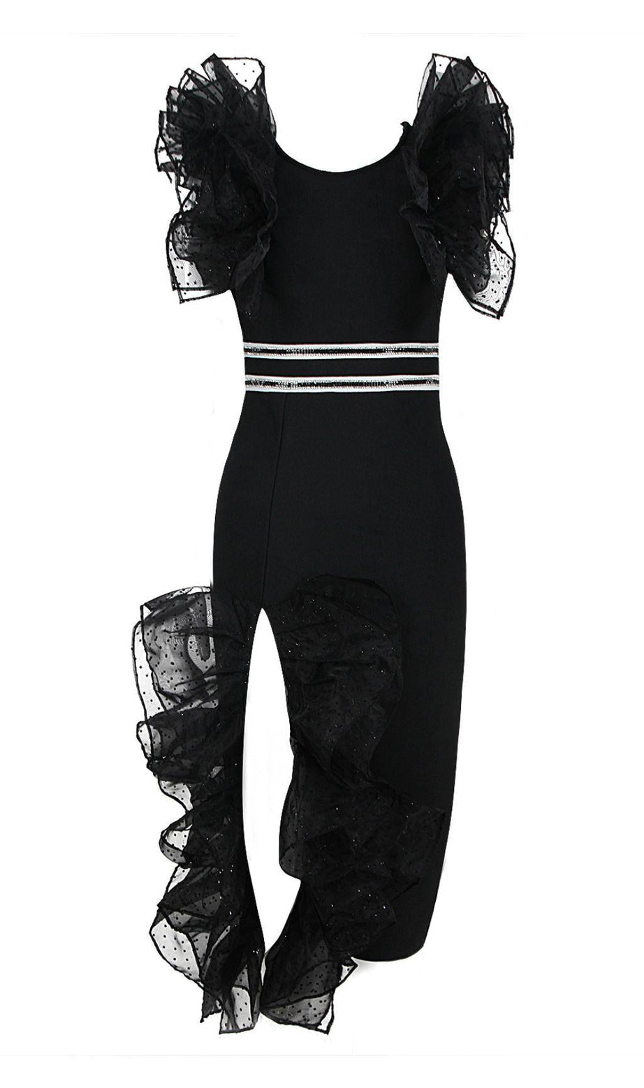 SLIP-BANDAGE-MIDIKLEID IN SCHWARZ