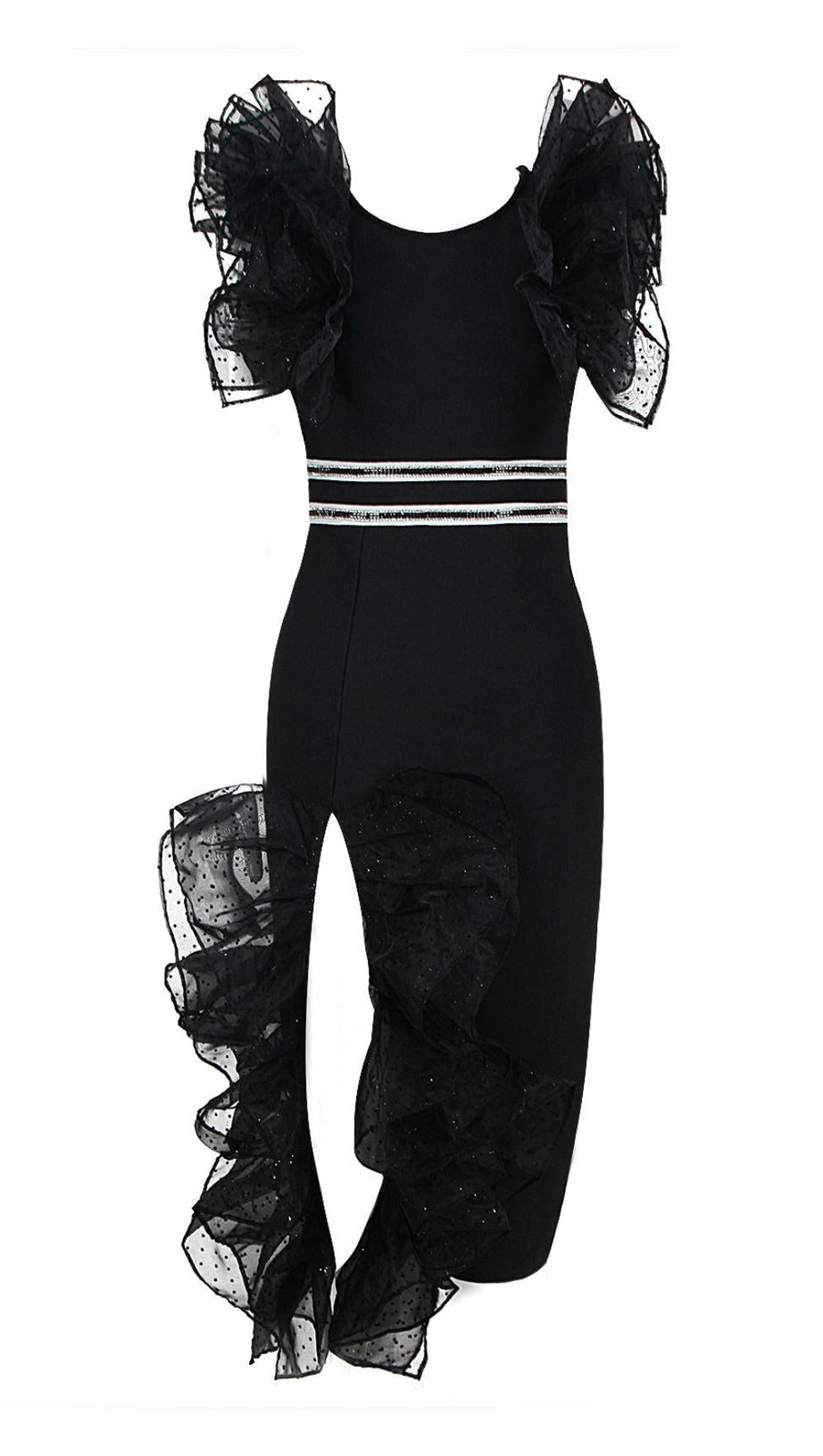 SLIP-BANDAGE-MIDIKLEID IN SCHWARZ