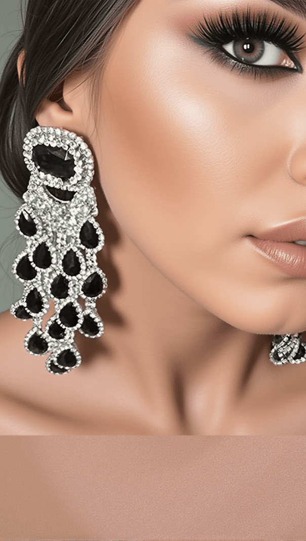 AIIZIE ANNALYSAH DIAMOND FLORAL FRINGE EARRINGS - product image