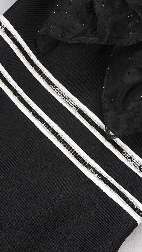 Slipt Bandage Midi Dress in Black