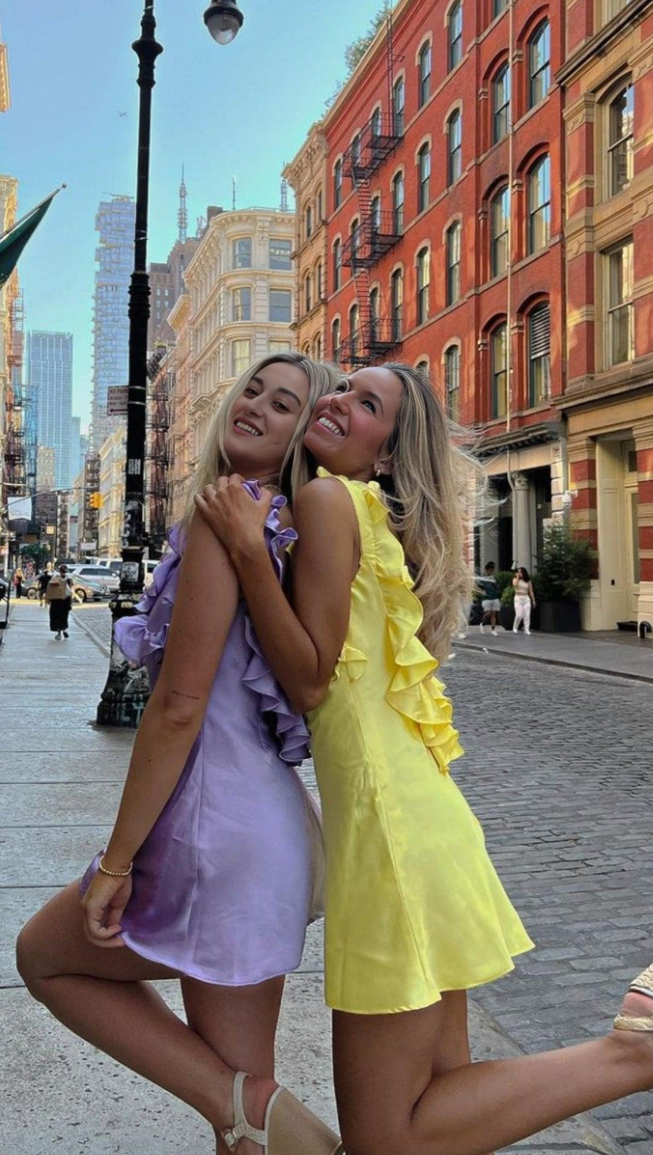 SATIN RUFFLE MINI DRESS