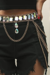 Annalysiah Multi Layer Crystal Body Chain