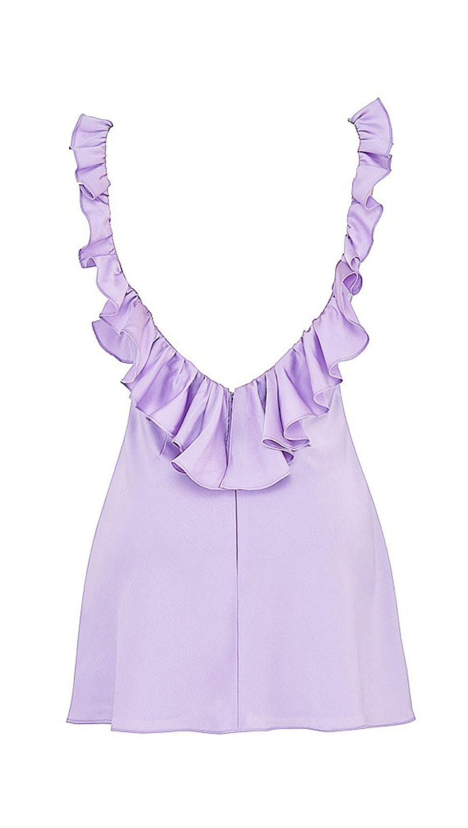 SATIN RUFFLE MINI DRESS