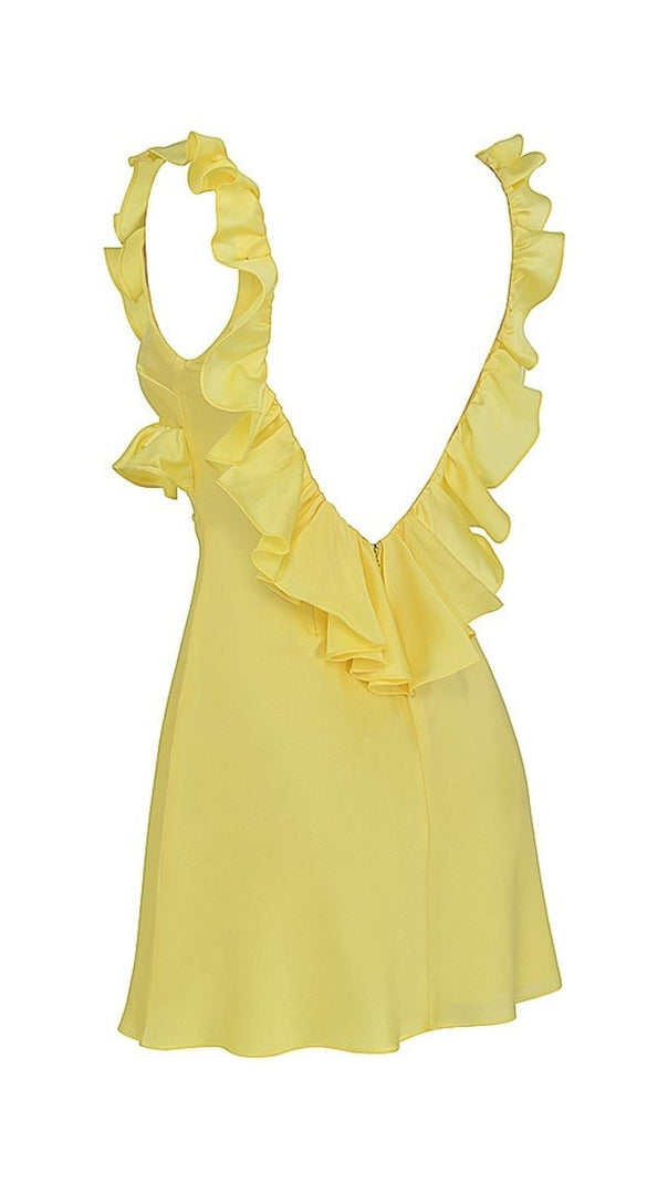 AIIZIE SATIN RUFFLE MINI DRESS - product image
