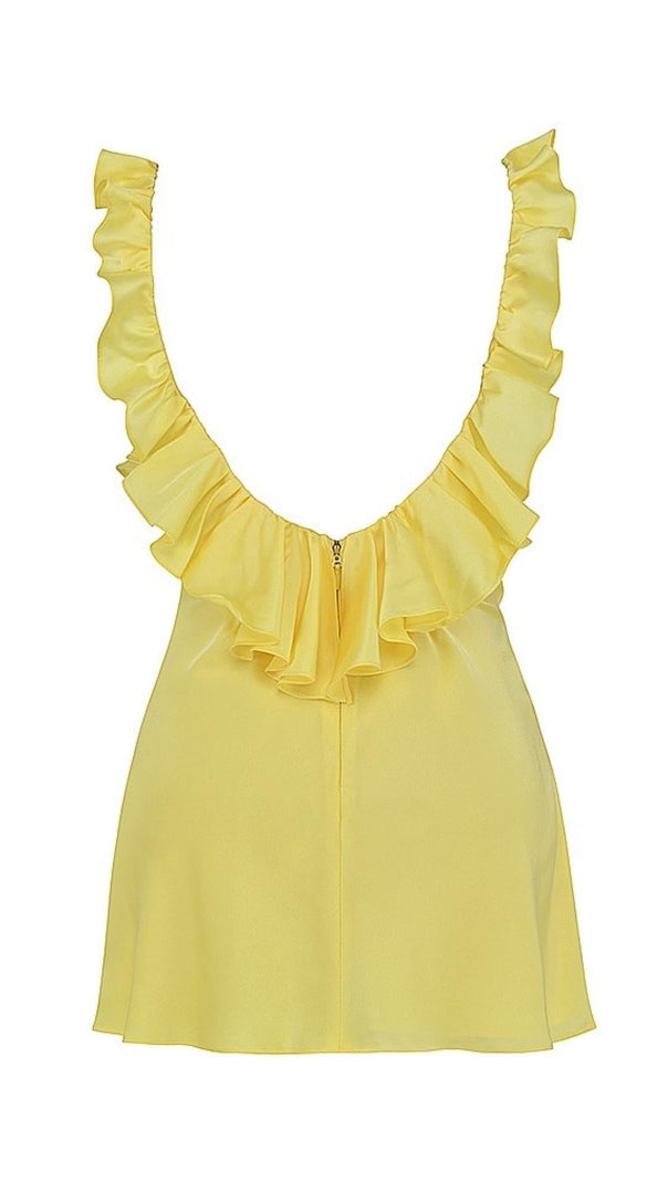 AIIZIE SATIN RUFFLE MINI DRESS - product image