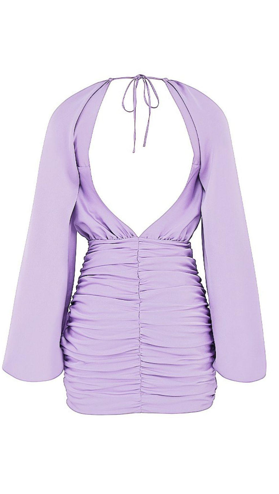 SATIN WRAP FRONT MINI DRESS IN PURPLE