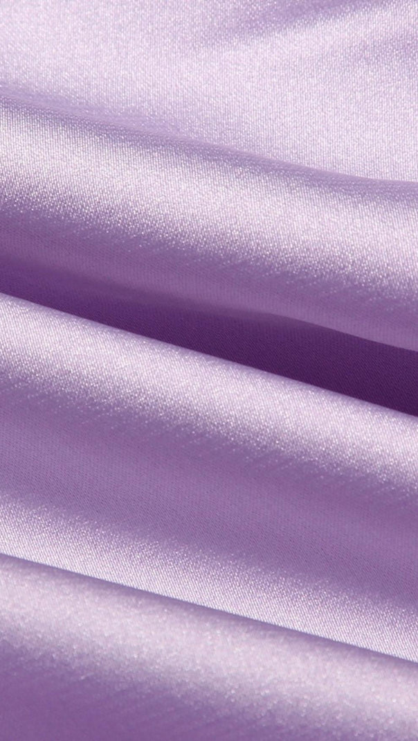 AIIZIE SATIN WRAP FRONT MINI DRESS IN PURPLE - product image