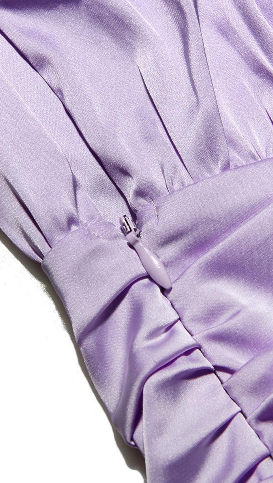 SATIN WRAP FRONT MINI DRESS IN PURPLE