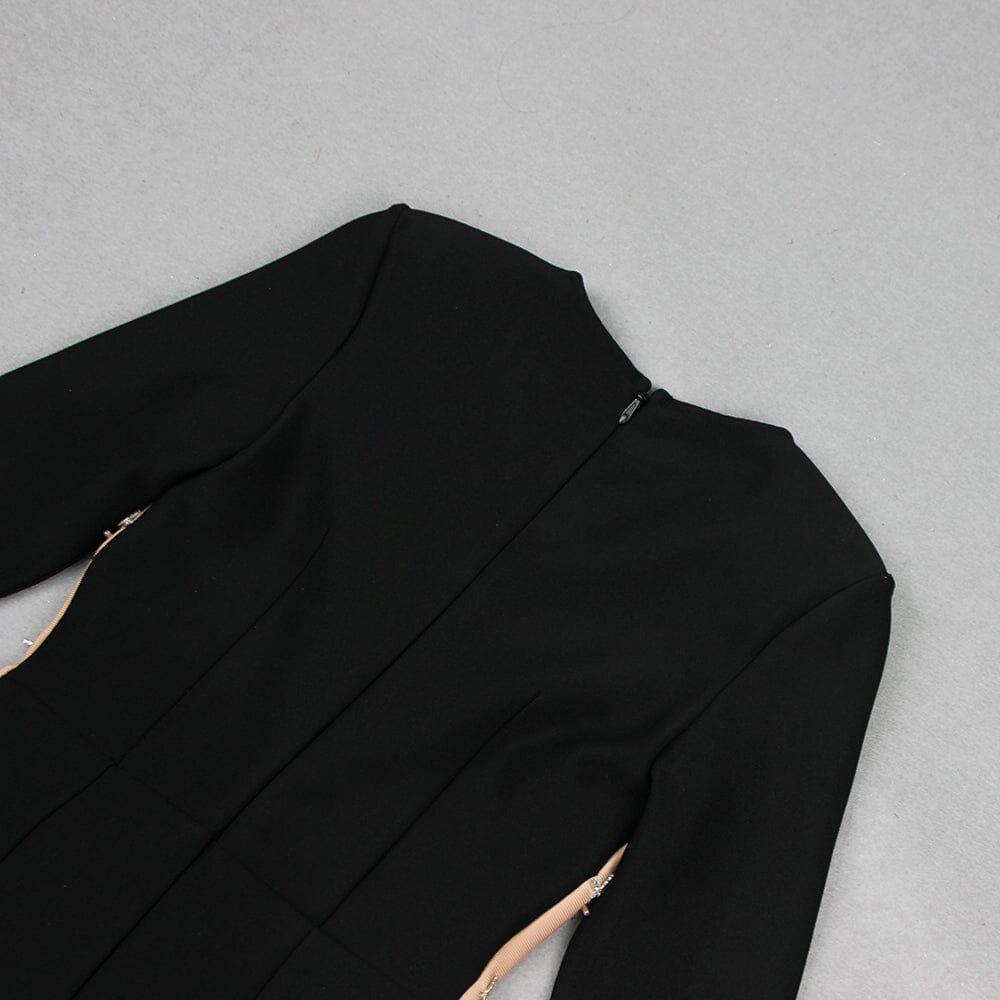 AIIZIE BLACK V NECK BLAZER MINI DRESS - product image