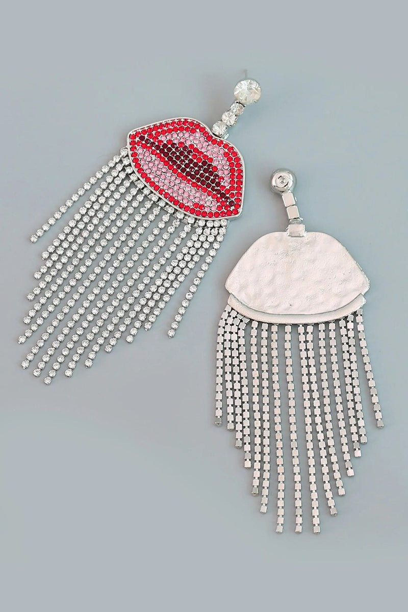 Annalyssia Lips Fringe Diamond Earrings