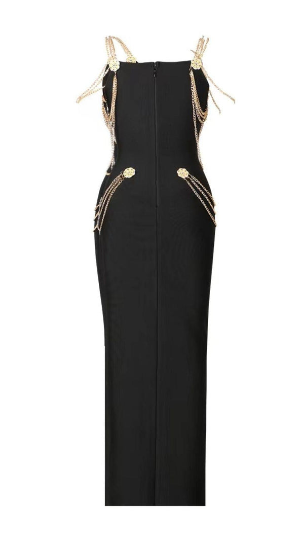 AIIZIE BANDAGE SWEETHEART SPLIT MAXI DRESS IN BLACK - product image