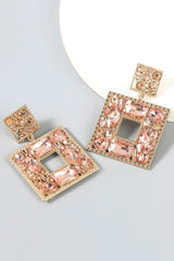 Annelise Square Crystal Diamond Earrings