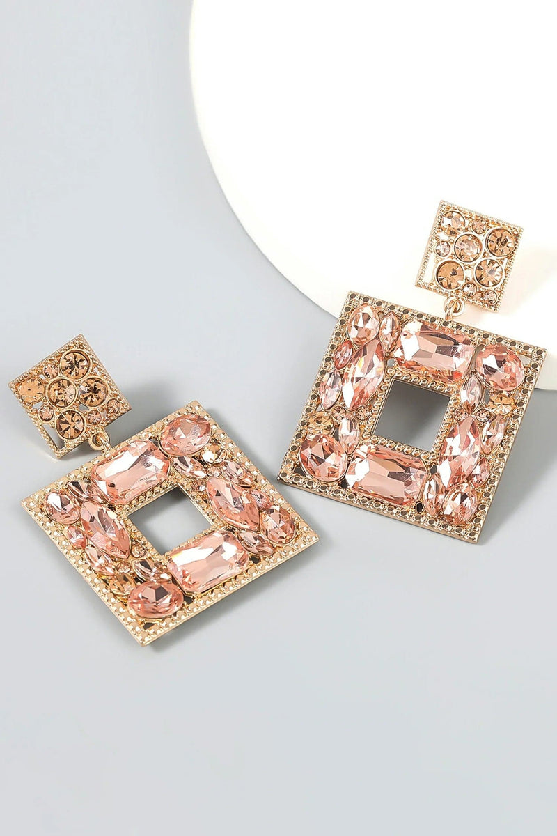 Annelise Square Crystal Diamond Earrings