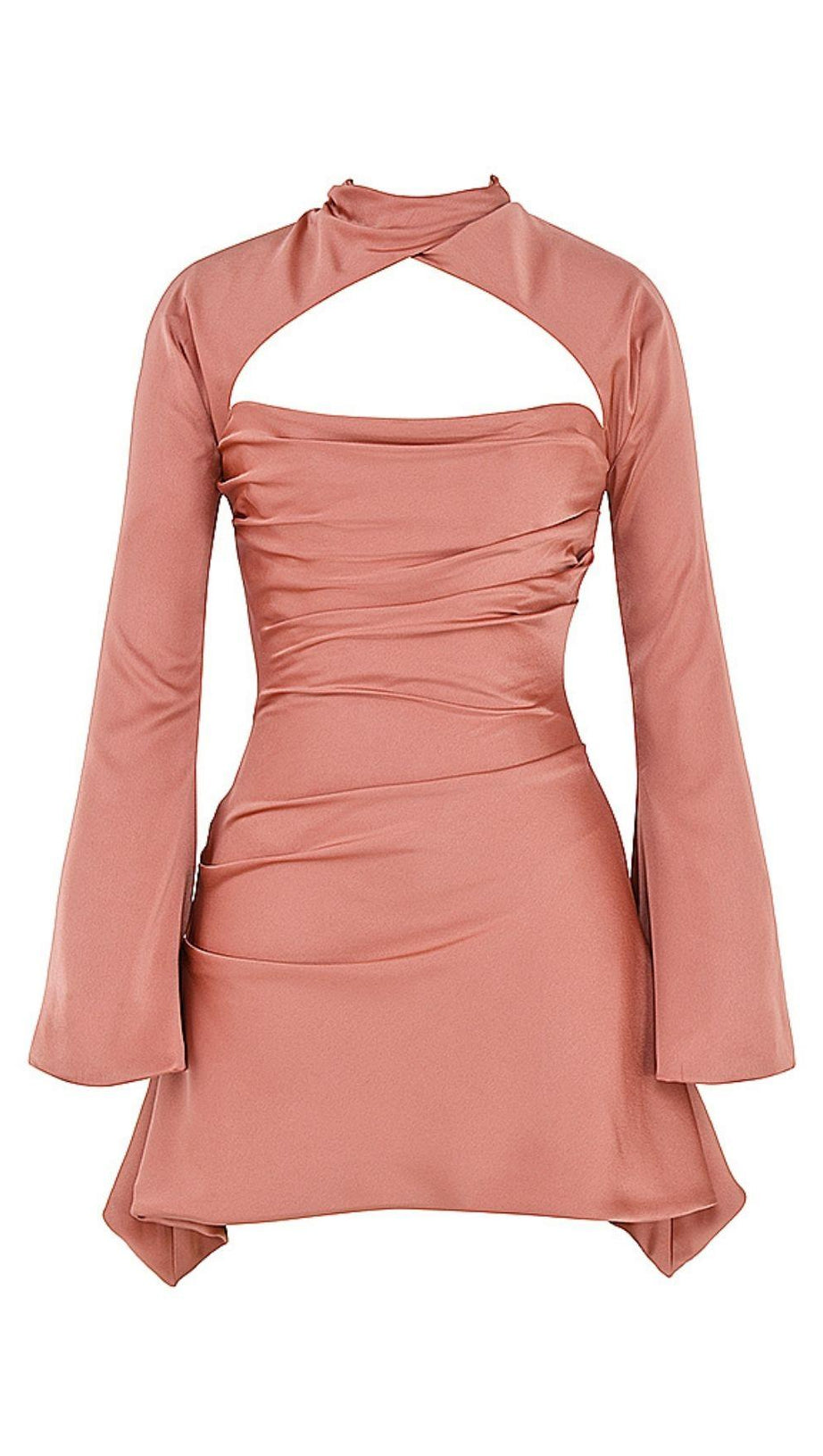 MINI ABITO CON CORSETTO DRAPPEGGIATO IN ROSA