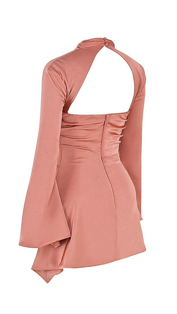 AIIZIE DRAPED CORSET MINI DRESS IN ROSE PINK - product image