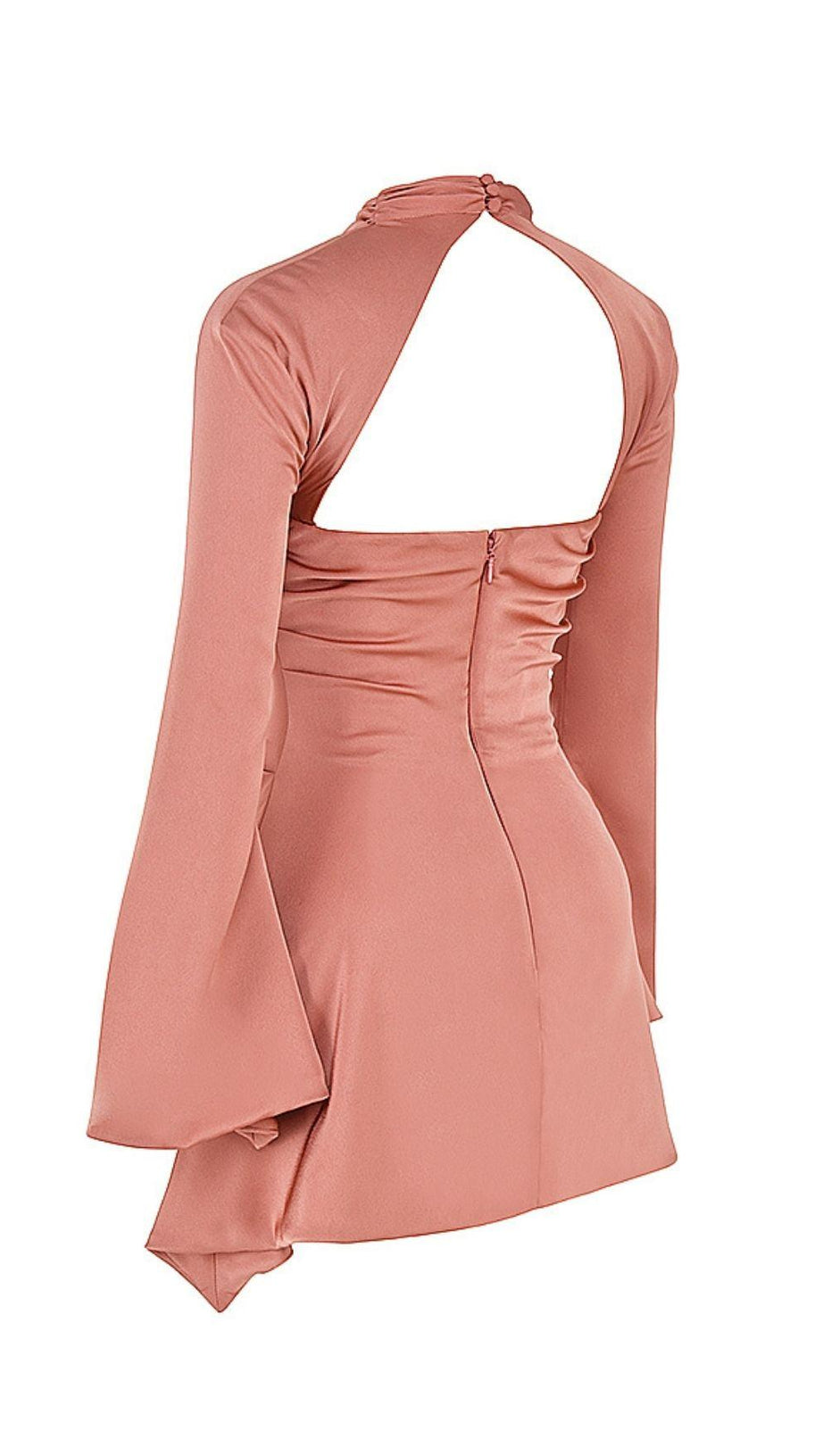 DRAPED CORSET MINI DRESS IN ROSE PINK