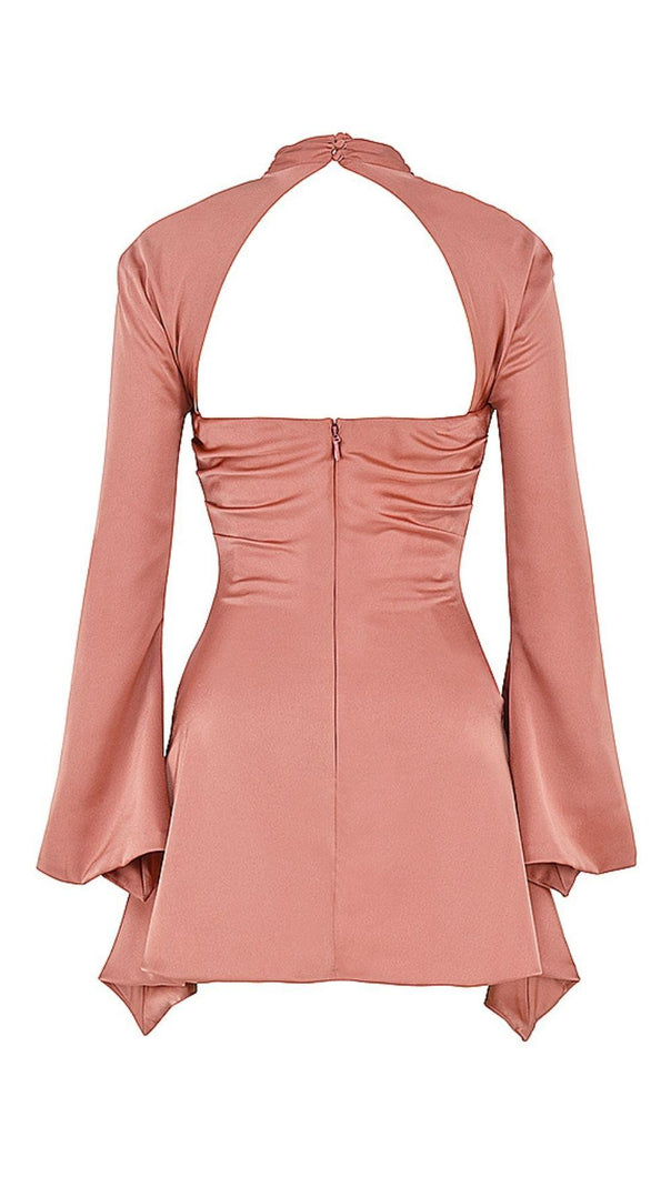 AIIZIE DRAPED CORSET MINI DRESS IN ROSE PINK - product image
