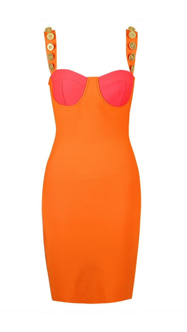 Bandage Mini Dress in Orange