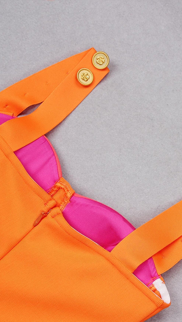 Bandage Mini Dress in Orange