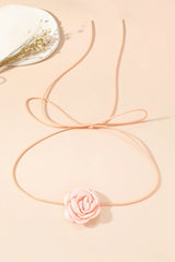 Annsley 3D Floral Ribbon Necklace