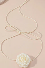 Annsley 3D Floral Ribbon Necklace