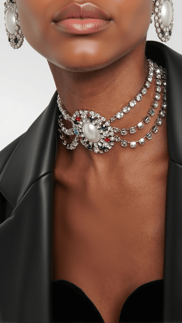 AIIZIE ANSLIE PEARL DIAMOND LAYER NECKLACE - product image