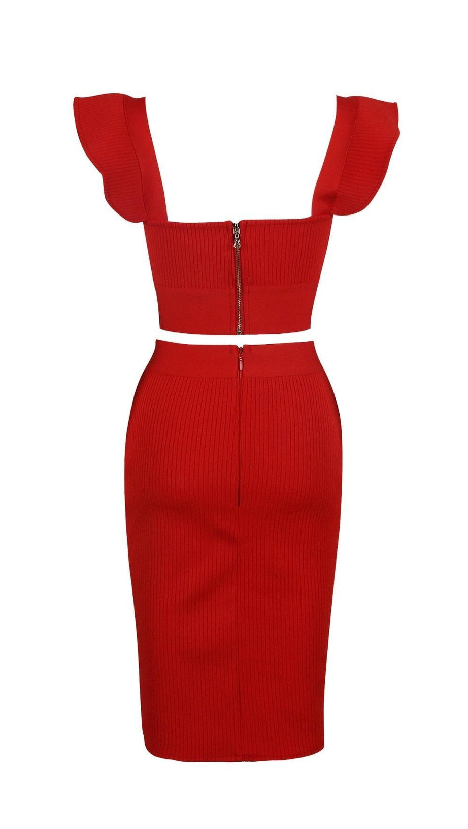 ZWEITEILIGES SET STRICK-MINIKLEID IN SCHWARZ 