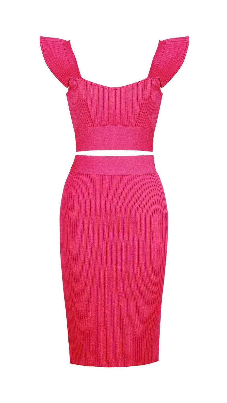 ZWEITEILIGES SET STRICK-MINIKLEID IN PINK