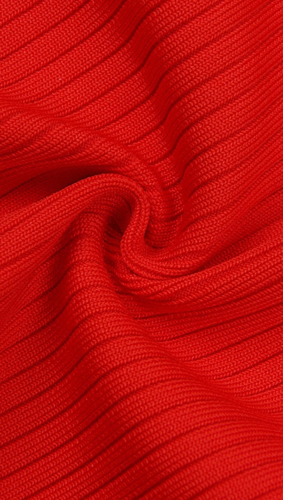 ZWEITEILIGES SET: STRICK-MINIKLEID IN ROT