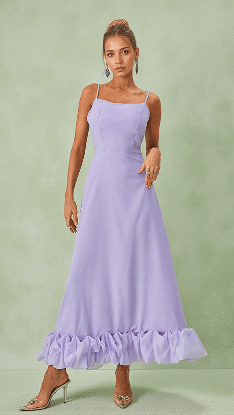 ILSA SPAGHETTI MAXI DRESS IN VIOLET