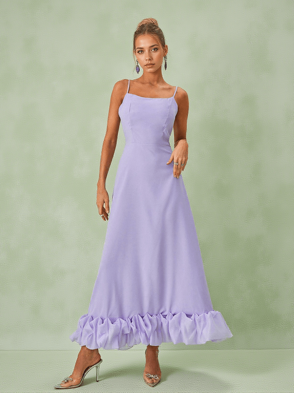 Ilsa Spaghetti-Maxikleid in Violett