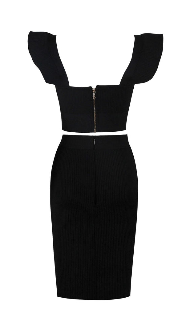 AIIZIE TWO PIECE SET KNIT MINI DRESS IN RED - product image
