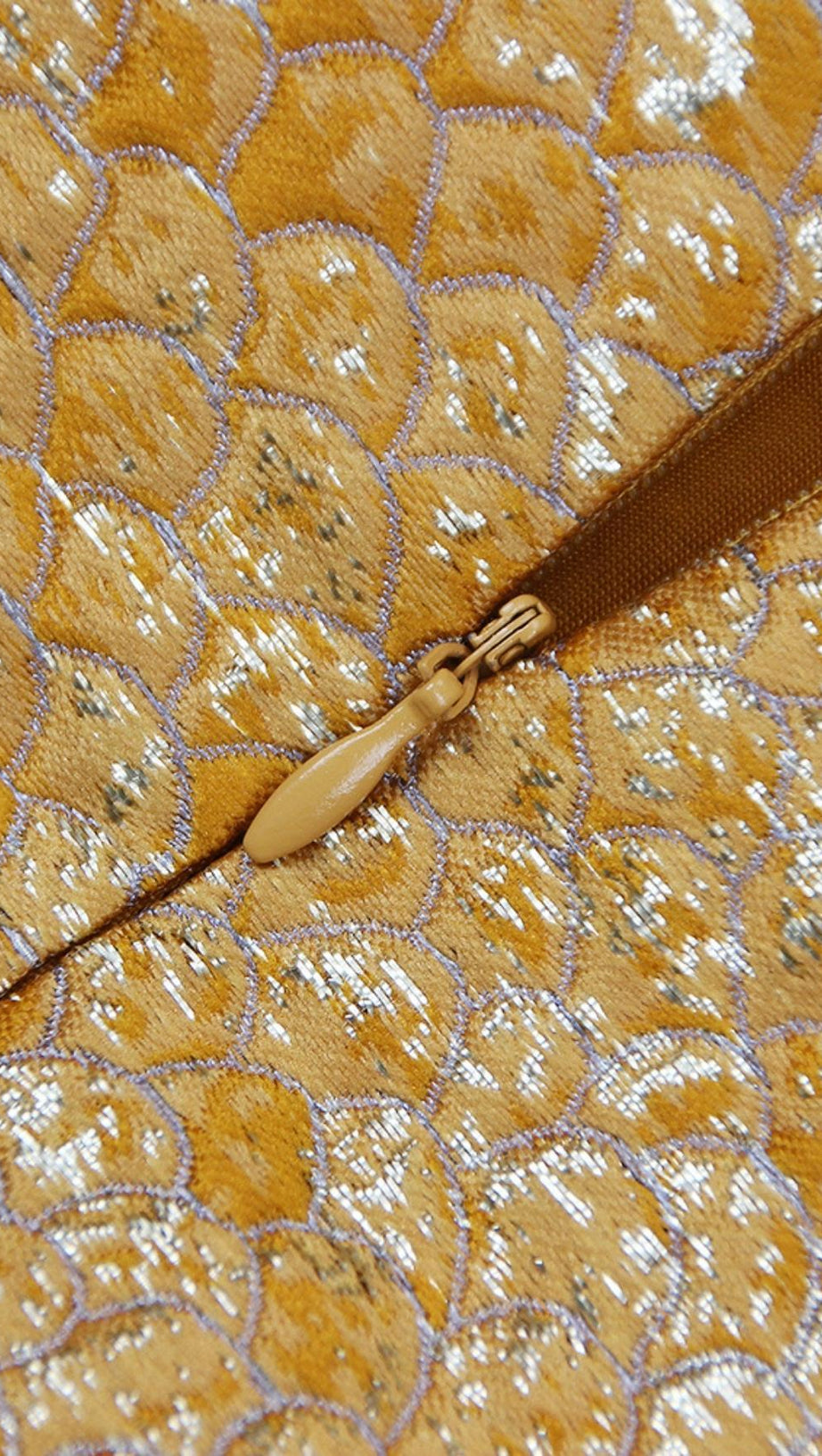 STRAPLESS SPLIT MIDI DRESS IN GOLD