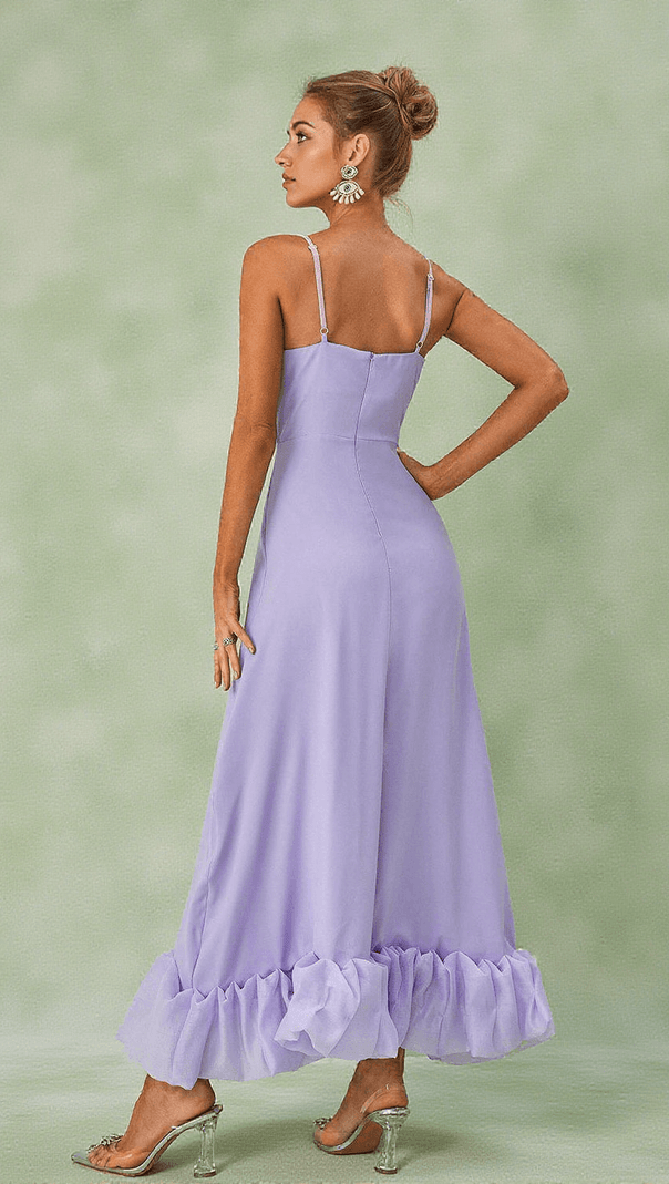AIIZIE ILSA SPAGHETTI MAXI DRESS IN VIOLET - product image