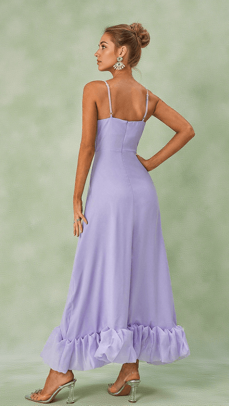 Ilsa Spaghetti-Maxikleid in Violett