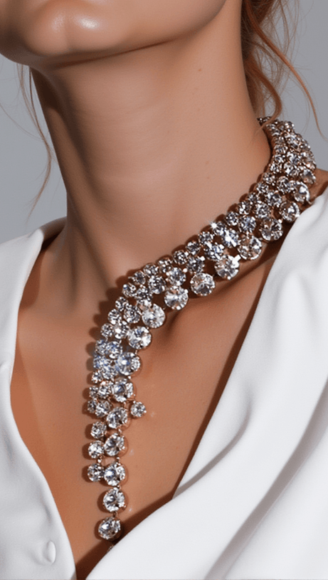 Anysia Halskette mit Diamantfransen