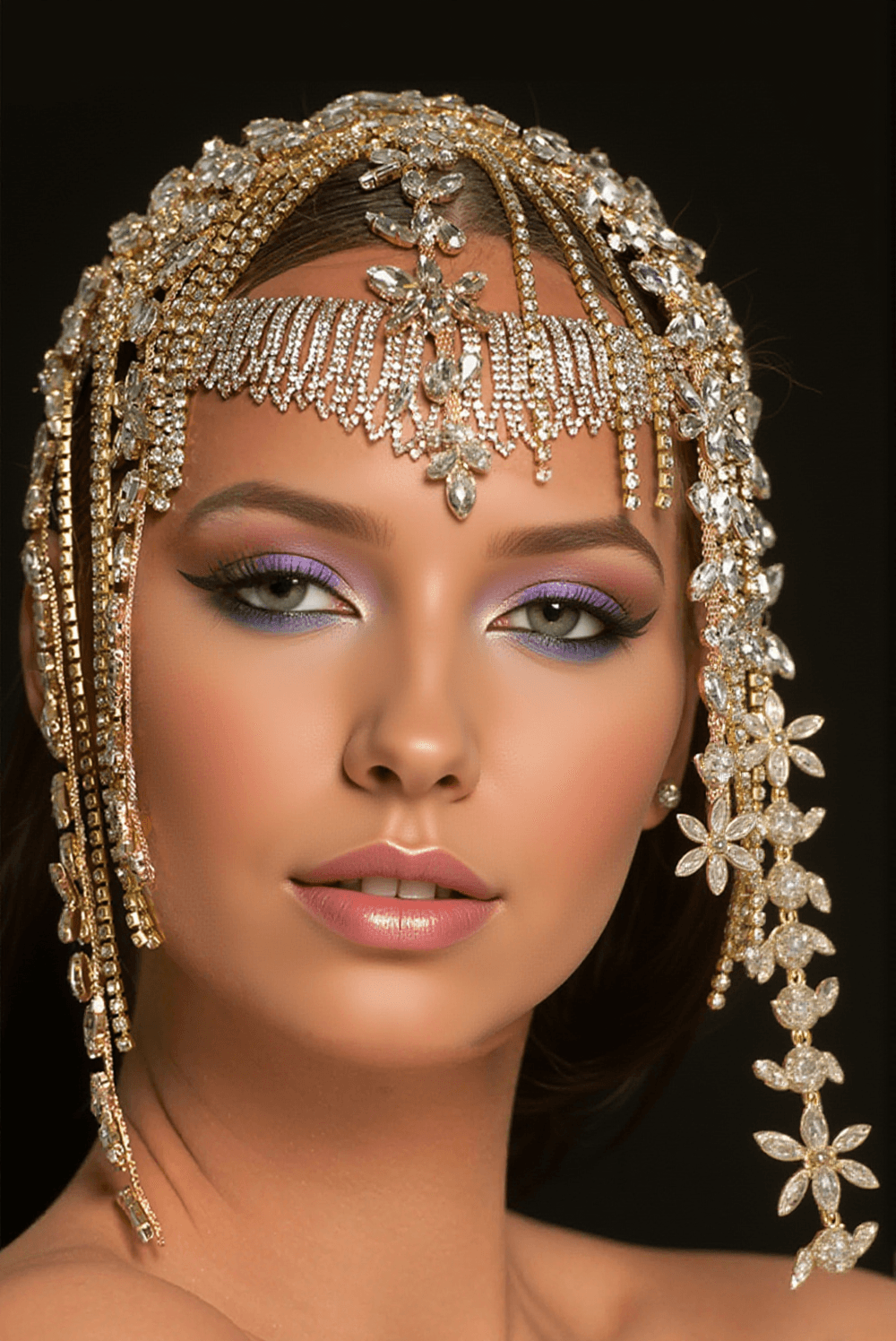 FASCIA PER CAPELLI CON FRANGE FLOREALI BRINNAN DIAMANTI