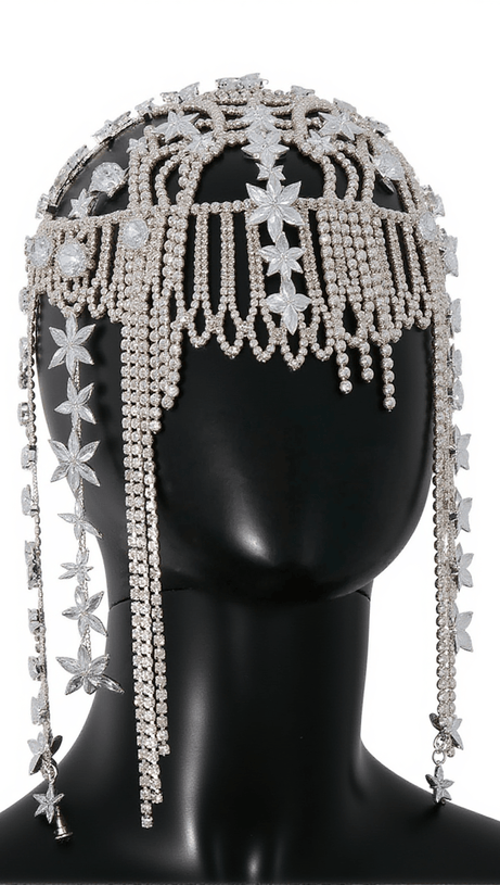 FASCIA PER CAPELLI CON FRANGE FLOREALI BRINNAN DIAMANTI