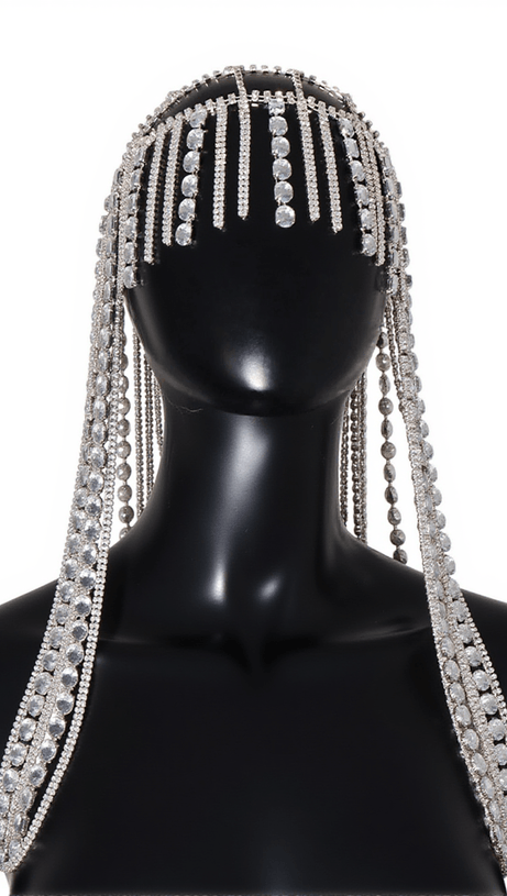 CERCHIETTO PER CAPELLI CON FRANGE DI CRISTALLI E DIAMANTI BRINY