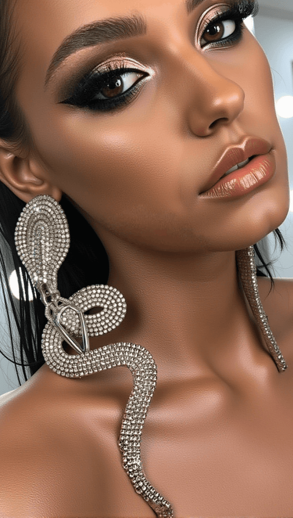 AIIZIE BRAYDAN CRYSTAL SERPENT DIAMOND EARRINGS - product image