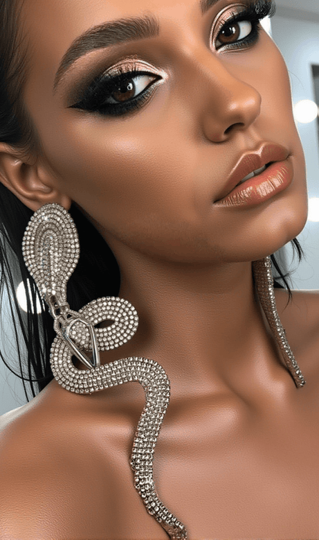 Braydan Crystal Serpent Diamond Earrings