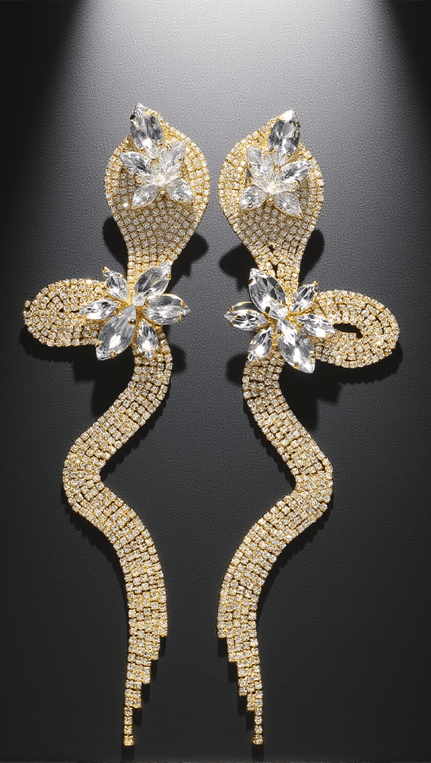 AIIZIE BRAYDAN CRYSTAL SERPENT DIAMOND EARRINGS - product image