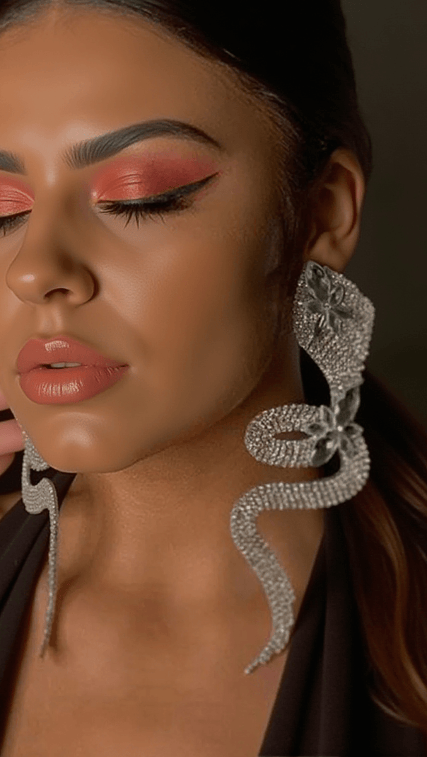 AIIZIE BRAYDAN CRYSTAL SERPENT DIAMOND EARRINGS - product image