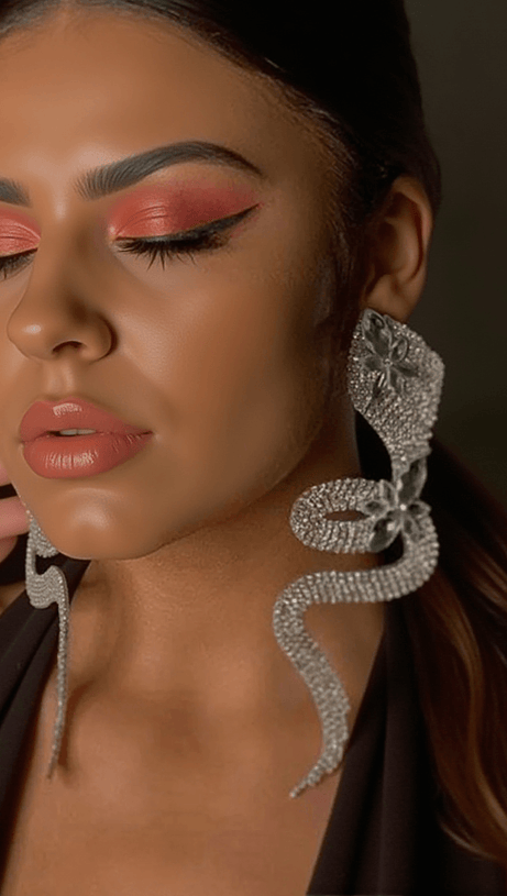 ORECCHINI BRAYDAN CRYSTAL SERPENT CON DIAMANTI