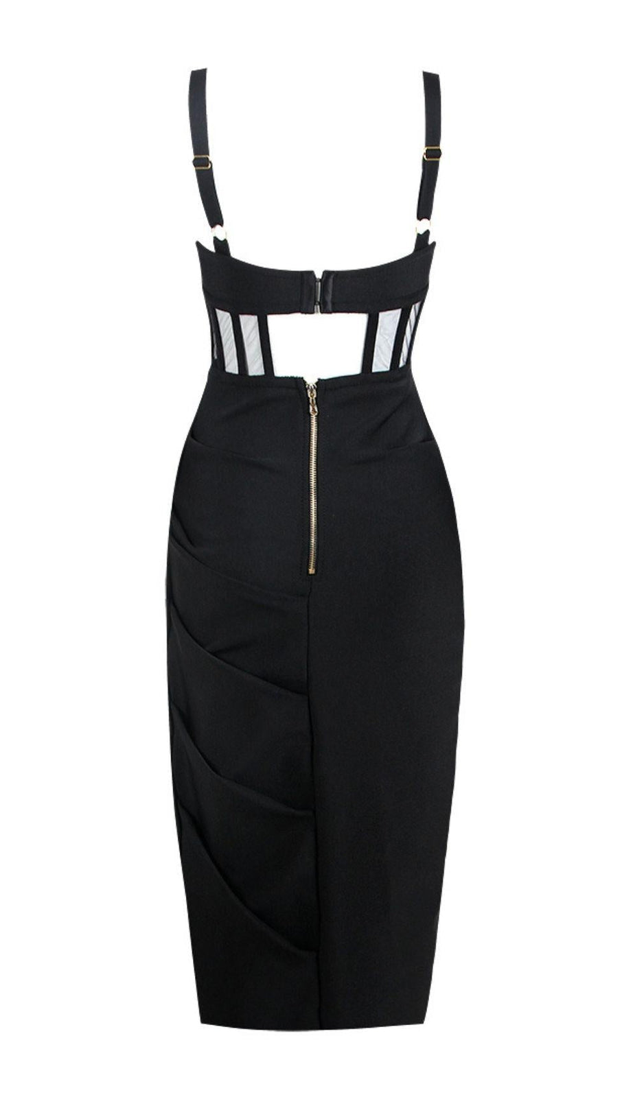 SPLIT BANDAGE MIDI DRESS IN RED