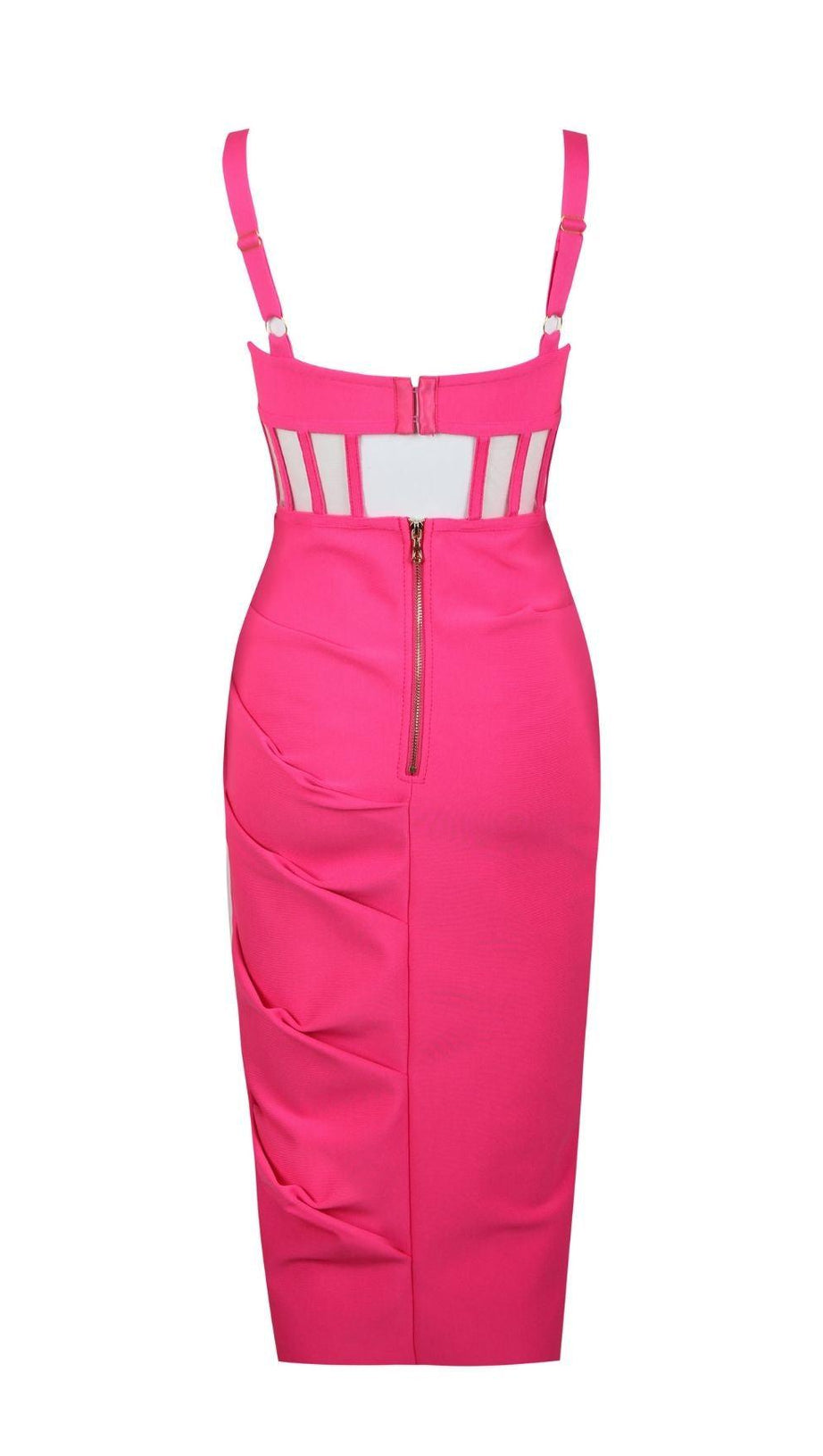 SPLIT BANDAGE MIDI DRESS IN RED