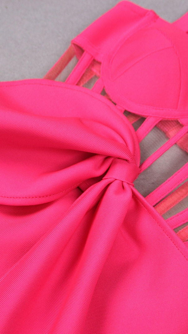 ABITO MIDI CON BENDAGGI DIVISI IN ROSSO