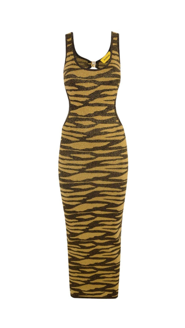 AIIZIE CUT OUT LEOPARD KNIT MAXI DRESS - product image