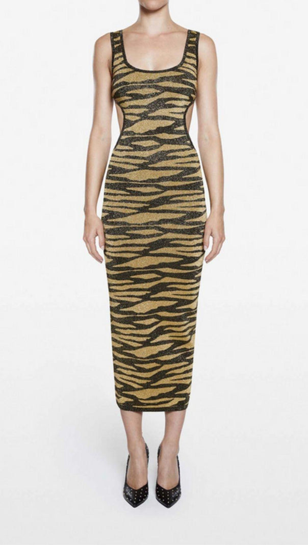 AIIZIE CUT OUT LEOPARD KNIT MAXI DRESS - product image